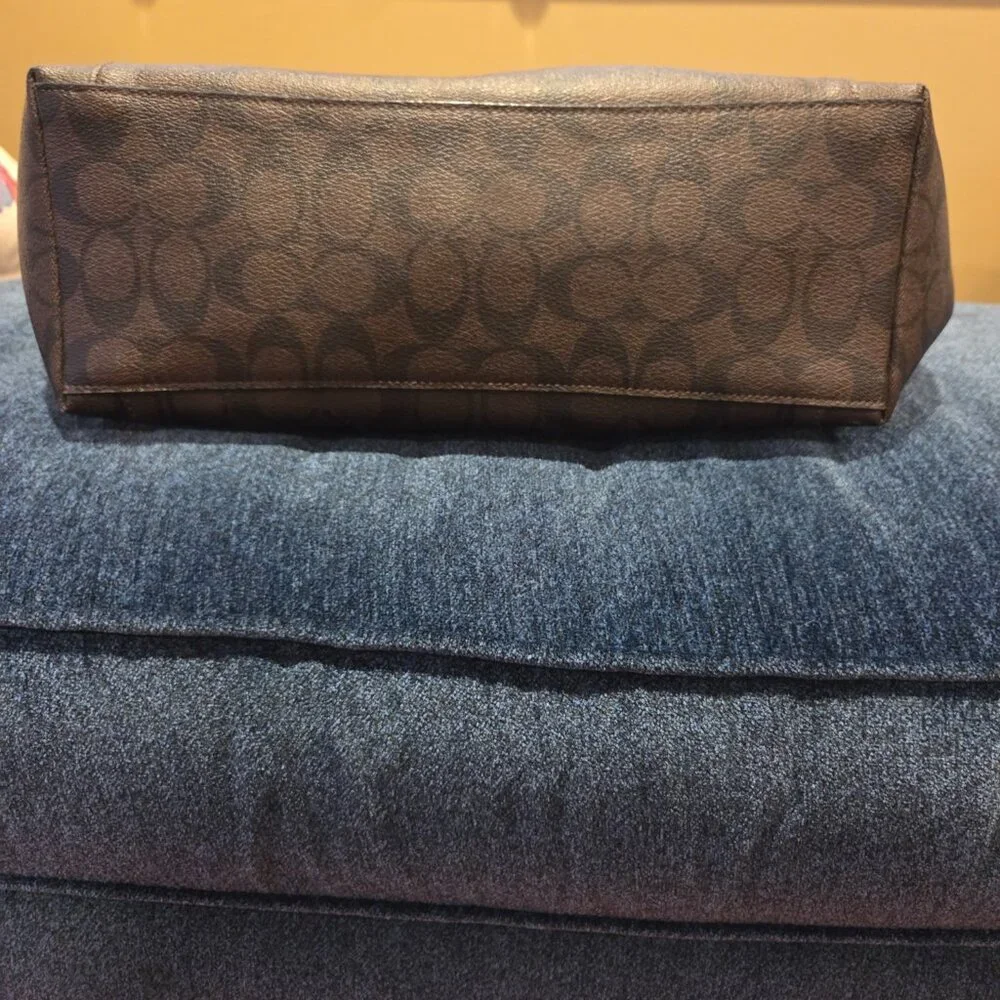 Coach Ava Signature Leather Zip Top Tote Bag - Picture 5 of 11